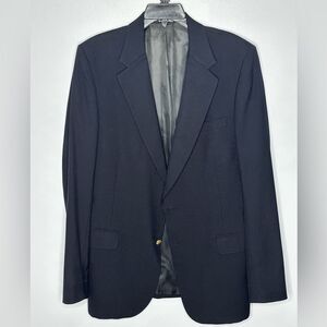 VTG Burberrys Blazer Mens 42R Blue Wool Sport Coat Suit Jacket